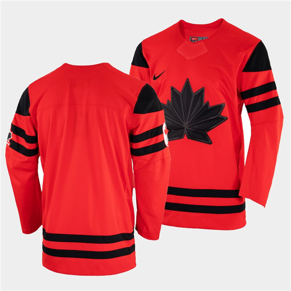 Men's Canada Hockey Blank 2022 Beijing Winter Olympic Red Stitched Jersey